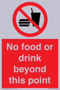 No food or drink beyond this point
